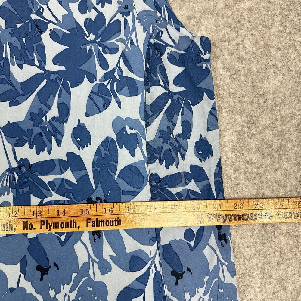 RipSkirt Hawaii Sun Dress Maxi Long Womens L Blue Floral Beach Resort Pockets - Picture 10 of 16